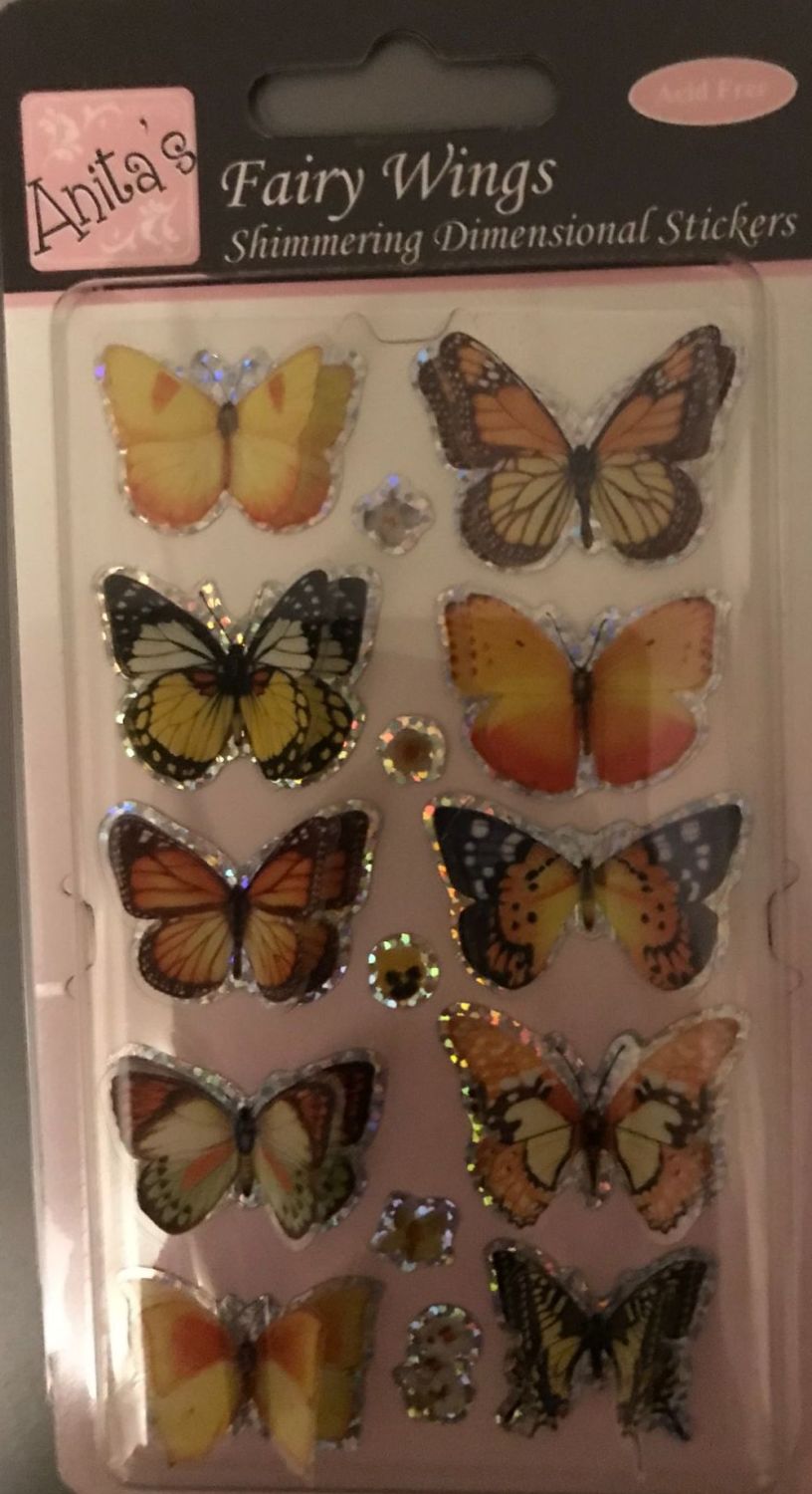 Shimmering Dimensional Stickers - Butterfly - Autumn Colours