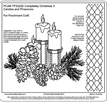 TP3222E Christmas 3 Candles and Pine Cones