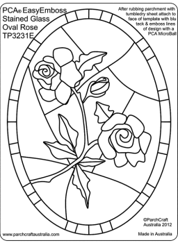 TP3231E Stained Glass Oval Rose