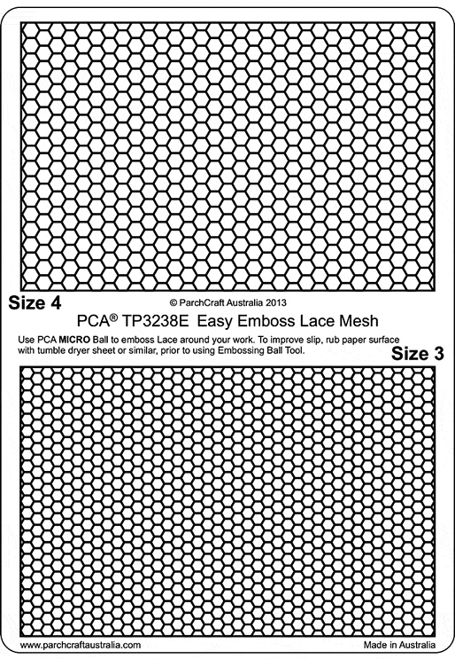 TP3238E Hex Lace Mesh Size 3 & 4