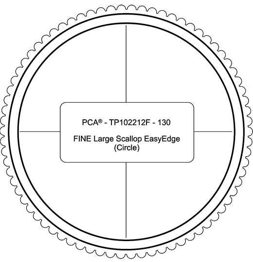 TP102212F Fine 130mm Diameter Circle Outside Large Scallop