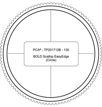 TP201712B Bold 130mm Diameter Circle Outside Bold Scallop Easy Edge
