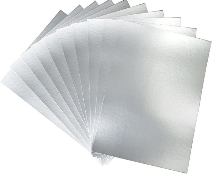 A5 Card Blanks - 20 sheets - Silver Gloss