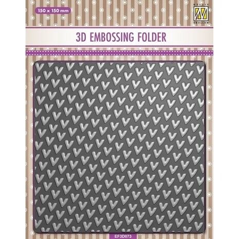 EF3D073 3D Embossing Folder Background Hearts