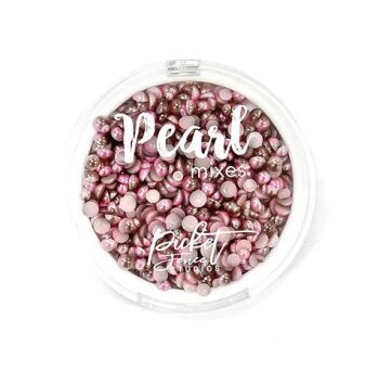 PM107 True Pink & Milk Chocolate Brown Flat-Backed Pearls
