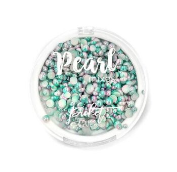 PM101 Aquamarine & Pale Pink Flat-Backed Pearls