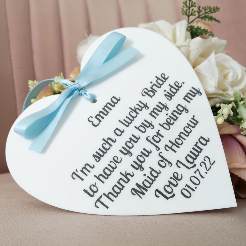 Bridal Party Heart Plaque