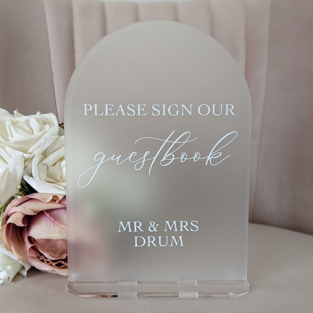 A5 Arch 'Guestbook' Sign