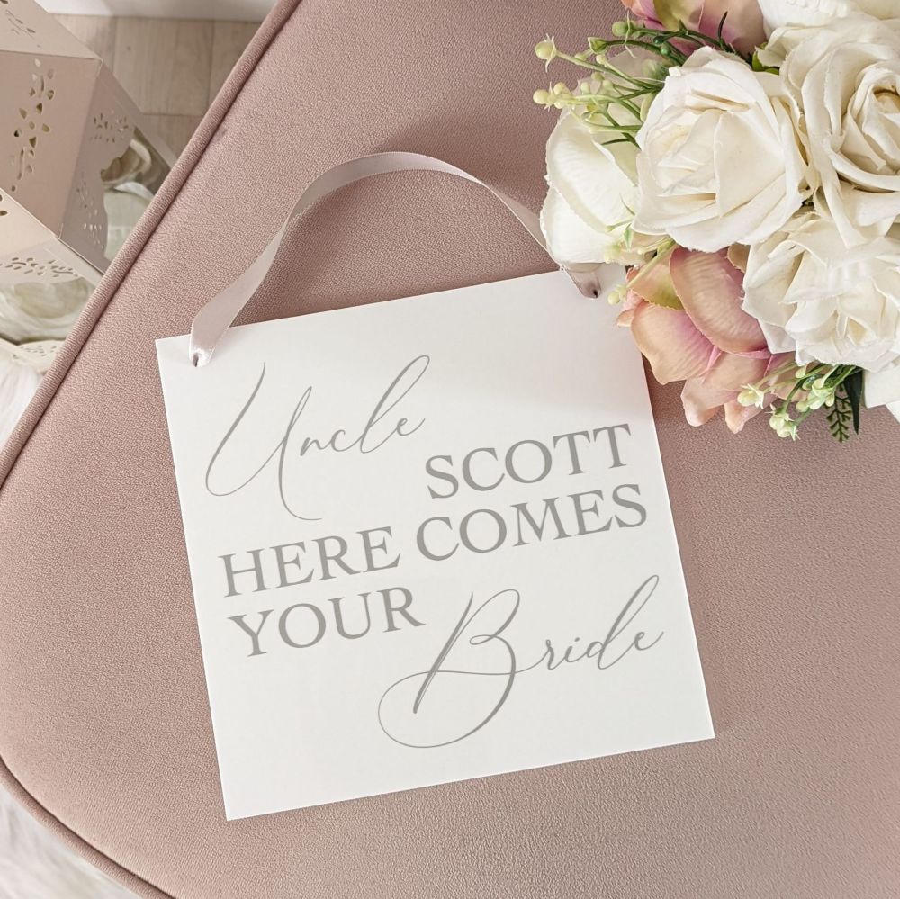 'here comes your Bride' Acrylic Aisle Sign