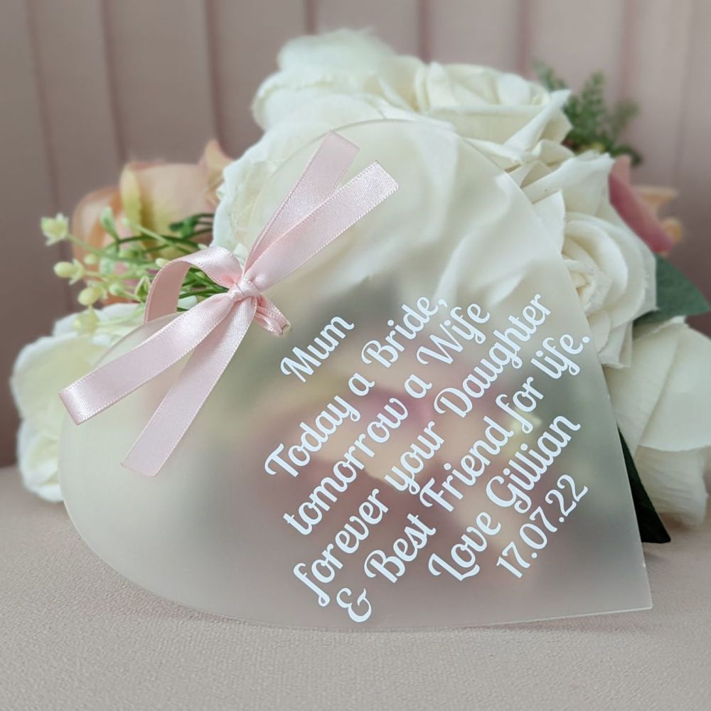 Personalised Mother of the Bride Heart Plaque