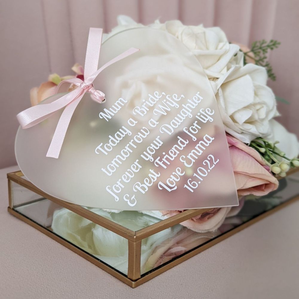 Personalised Mother of the Bride Heart Plaque