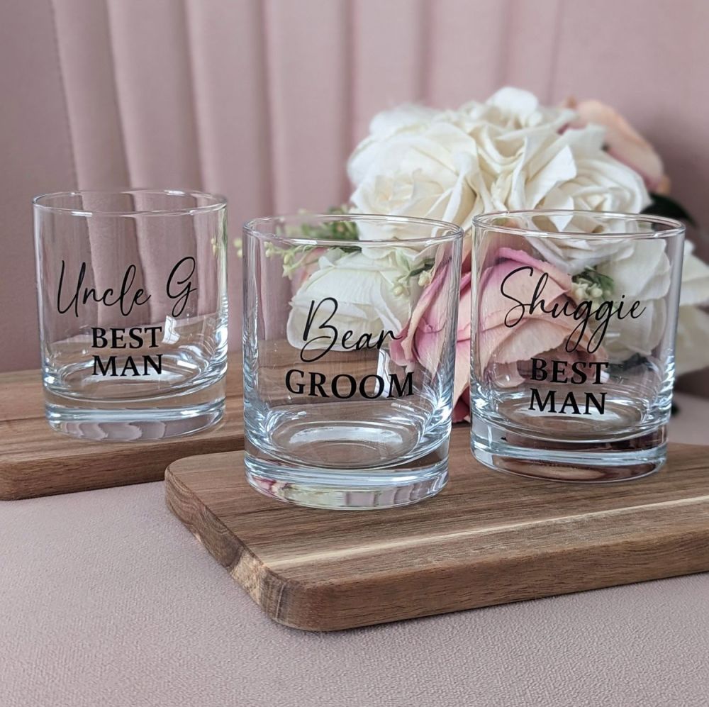 Personalised Wedding Party Whiskey/Mixer Glass