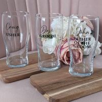 Personalised Wedding Party Pint Glass