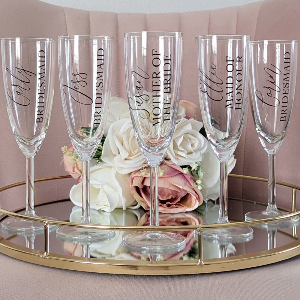 Personalised Bridal Party Champagne Glass