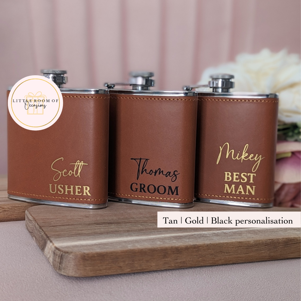 Personalised PU Leather Hip Flask