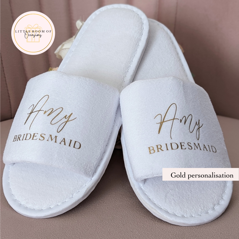 Personalised Luxury Bridal Party Slippers (Adults)