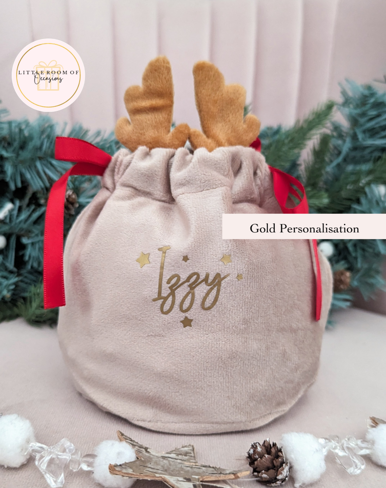 Personalised Reindeer Gift Pouch