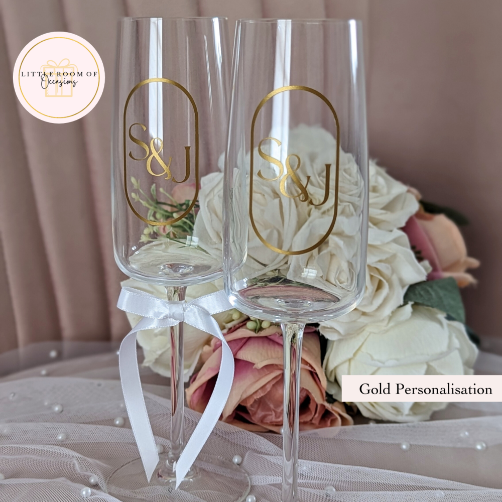 Personalised Initials Champagne Flutes