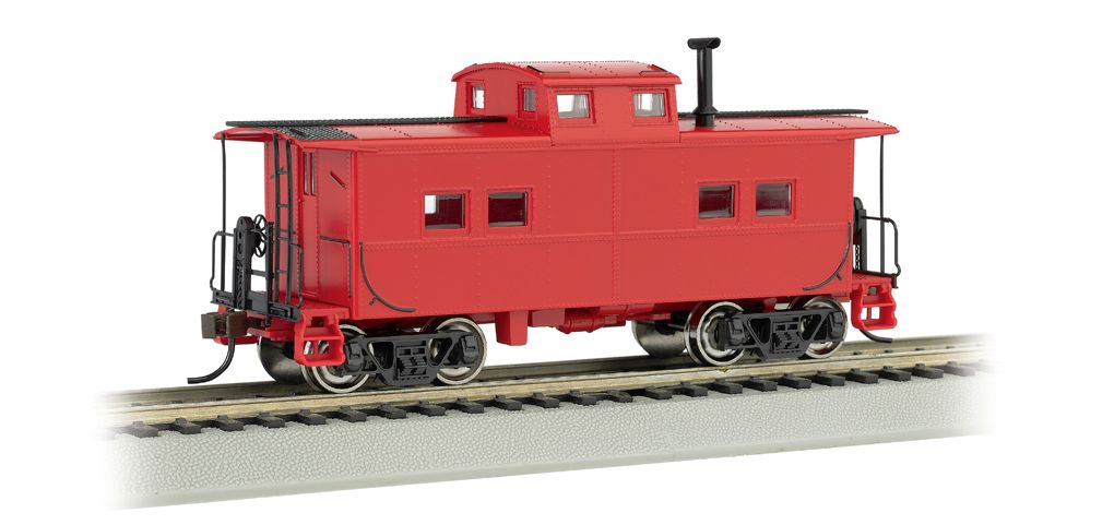 Painted, Unlettered, Red - NE Steel Caboose (HO Scale)