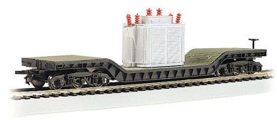 52' Center-Depressed Flat Car - with Transformer (HO Scale)