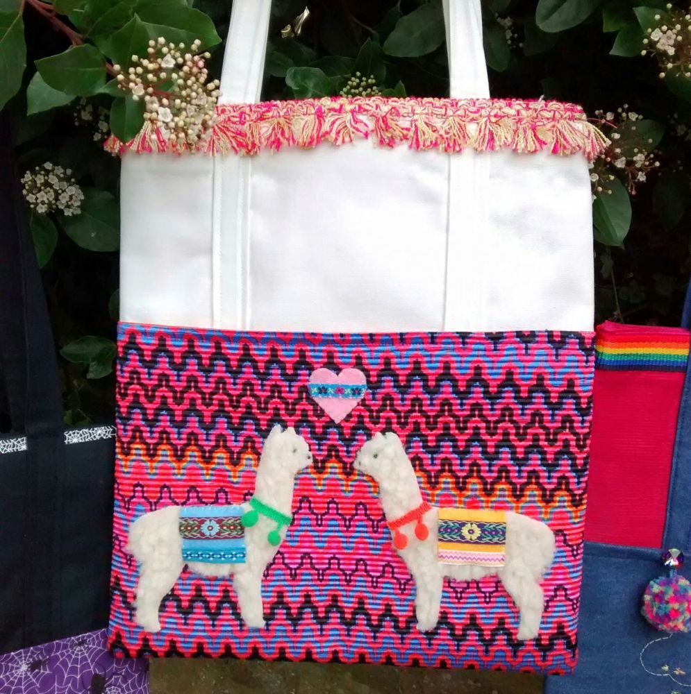 Loveable Alpaca Handmade Shoulder Bag Raspberrycatdesigns.co.uk