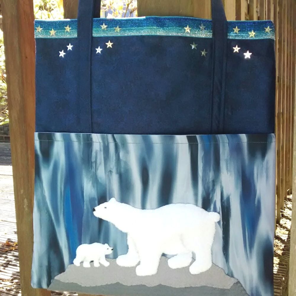 Adorable Polar Bear Handmade Shoulder Bag Raspberrycatdesigns.co.uk
