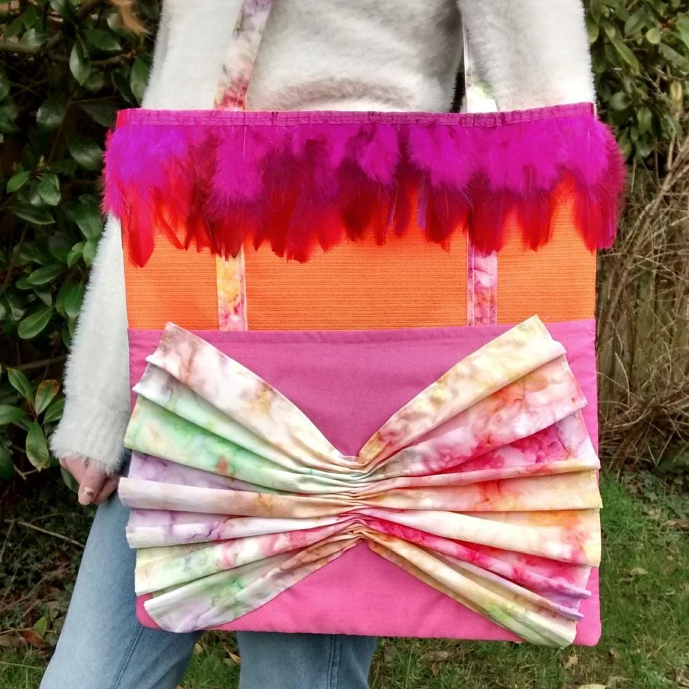 Bright and Colourful Tie-dye Handmade Shoulder Bag Raspberrycatdesigns.co.u