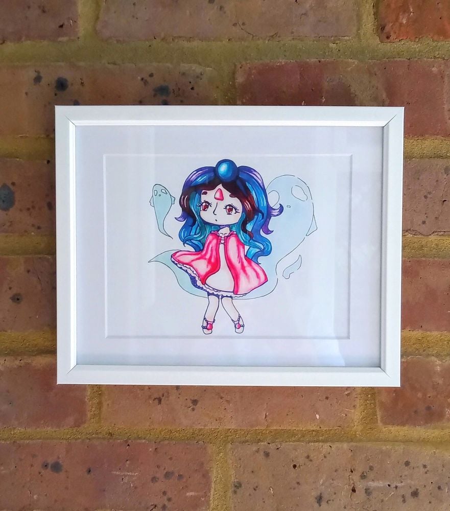 Enchanted Water Fairy Art Print Raspberrycatdesigns.co.uk
