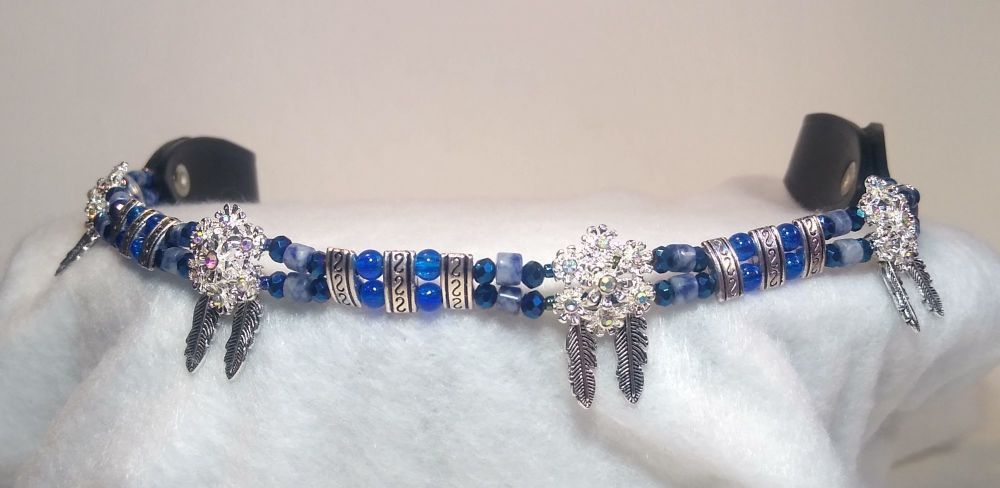 BROWBAND - INNER PEACE BLUE SODALITE. Cob Size.