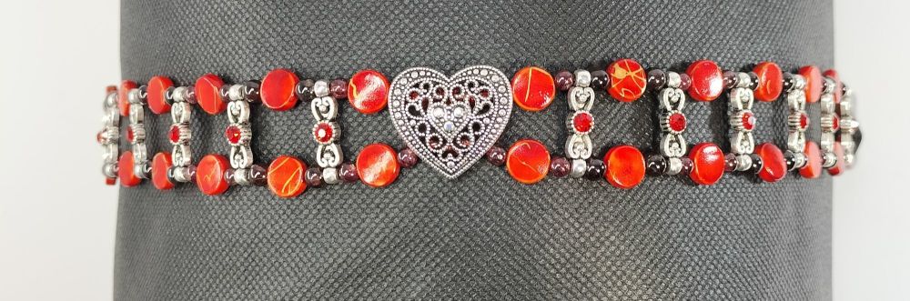 Browband - Serenity and Passion.  Garnet. Full Size.