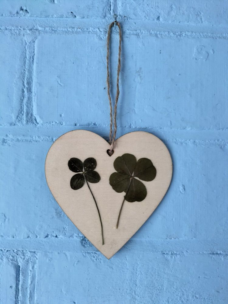 Love and Luck. 2 x 4 leaf clovers. 