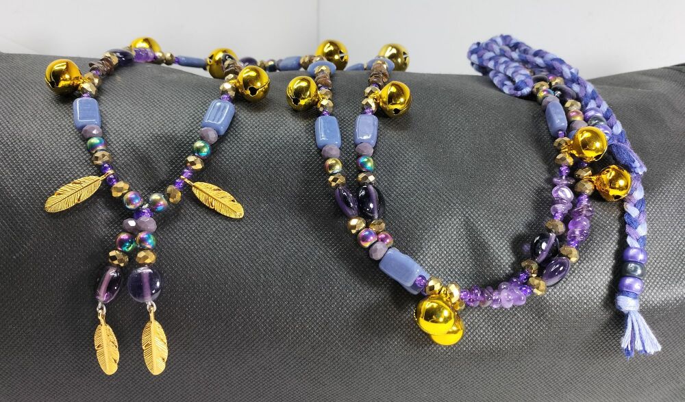 Rhythm Beads - Amethyst and Bronzite. Larger Pony to Full Size.