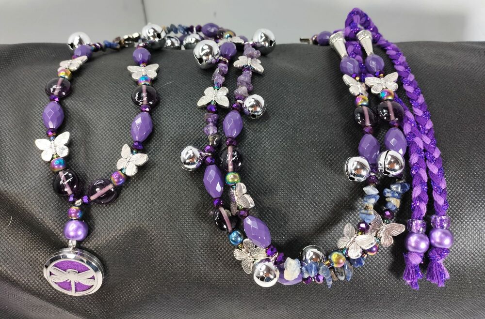 Rhythm Beads - Blue Sodalite and Amethyst. Pony to Cob / Smaller Horse Size.