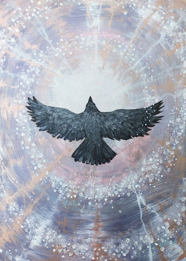 Crow Spirit. A Unique Artwork by Vicki Jayne Yates BA Hons.