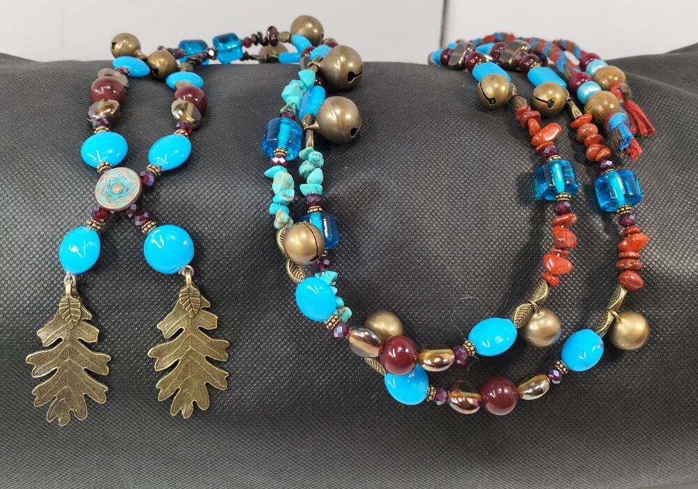 Rhythm Beads - Garnet, Turquoise and Red Jasper.  Pony / Cob Size to Full S