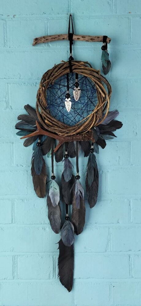 Lapis Lazuli Dream Catcher.  Extra Large Size