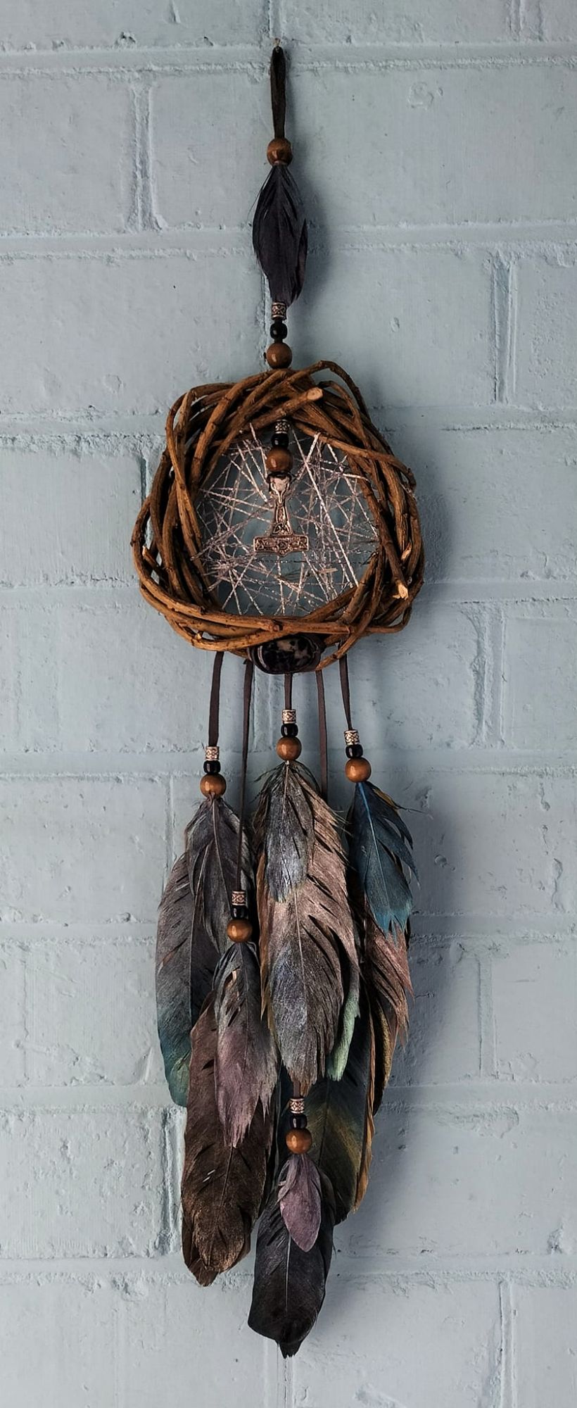 Blue Sodalite Dream Catcher.  Extra Large Size