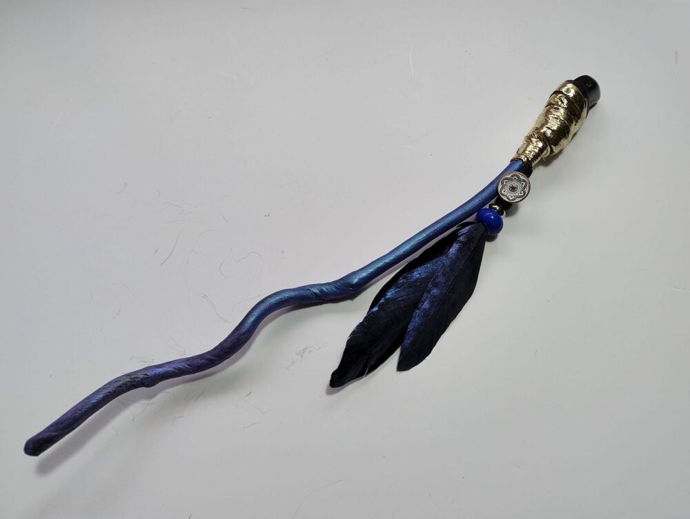 Blue Tigers Eye Talking Stick and Wand