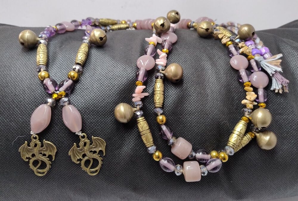 Rhythm Beads - Amethyst, Picture Jasper and Pink Opal. Cob to Extra Full Size Horse.