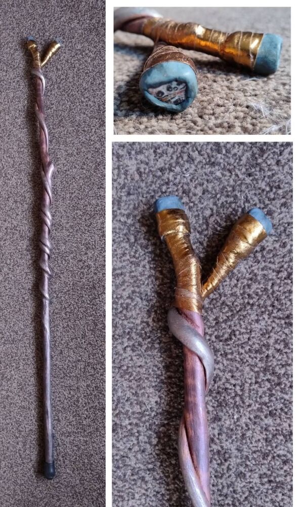 Green Goldstone and Leopard Jasper Walking / Ceremonial / Talking Stick