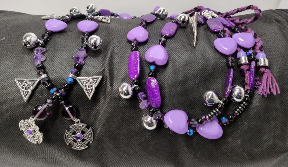 Rhythm Beads - Hematite and Amethyst. Cob to Extra Full Size Horse.