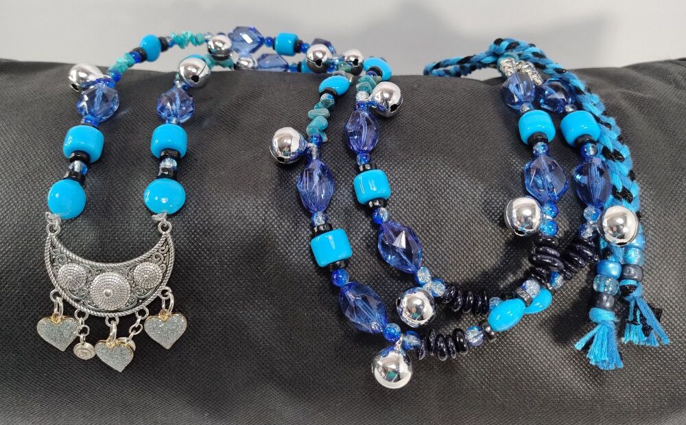 Rhythm Beads - Blue Apatite, Turquoise and Blue Goldstone. Pony to Cob Size