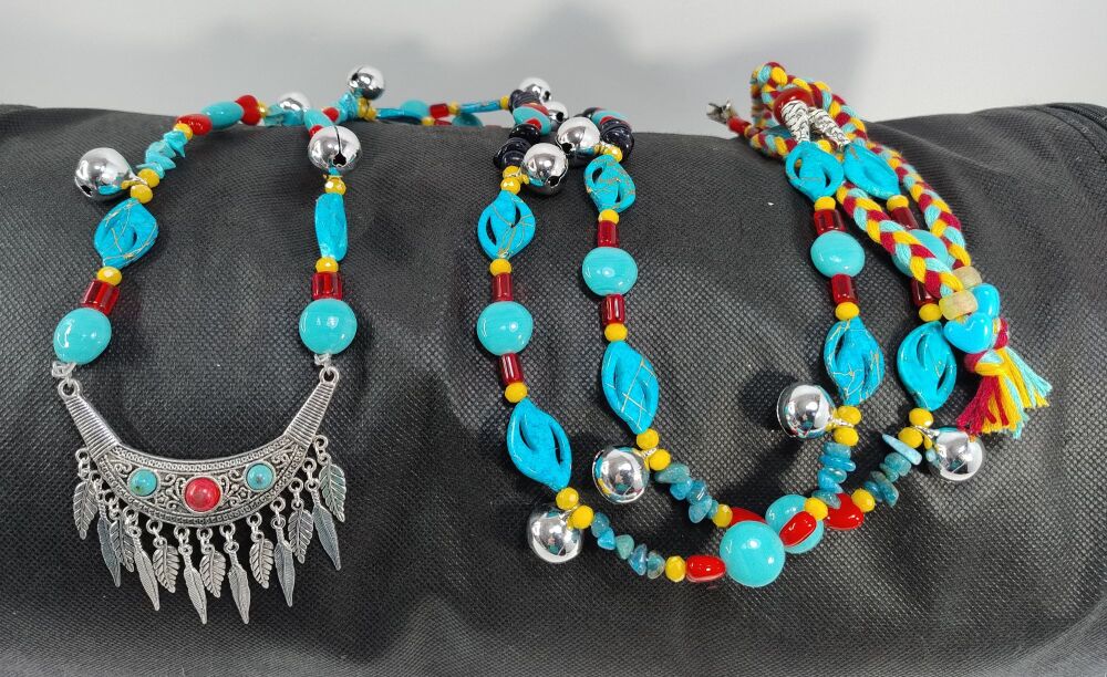 Rhythm Beads - Blue Apatite, Turquoise and Blue Goldstone. Small Cob Size t