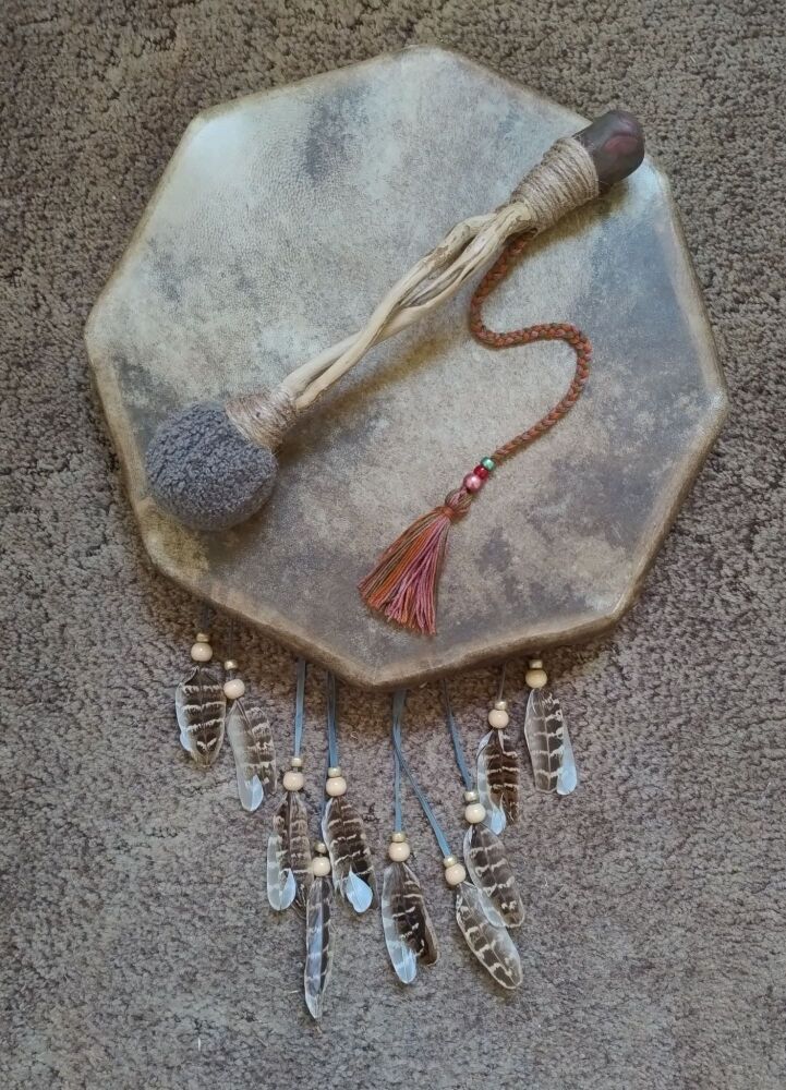 Hematite Drum Beater. (Vegan Friendly)