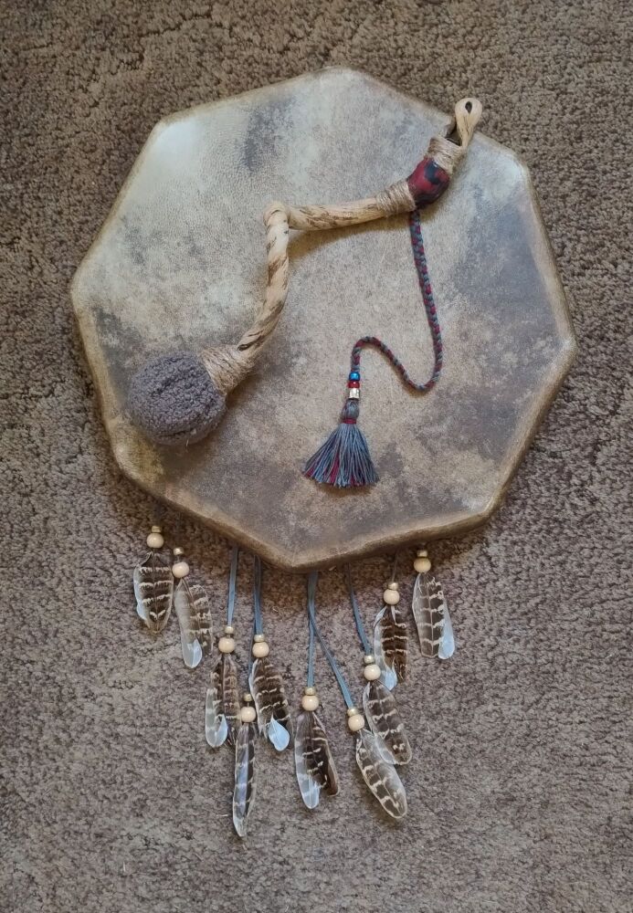 Blue Goldstone Drum Beater. (Vegan Friendly)
