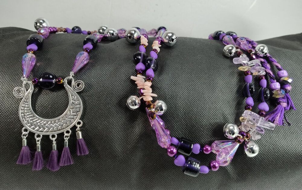 Rhythm Beads - Ametrine, Rhodonite and Pink Opal. Cob to Extra Full Size Horse.