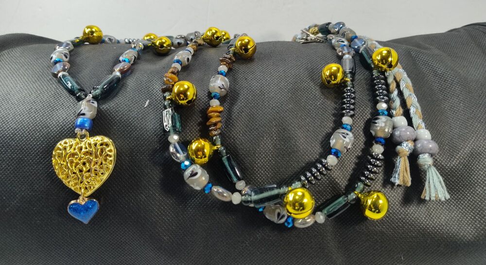 Rhythm Beads - Hematite and Tigers Eye. Larger Pony to Full Size Horse.
