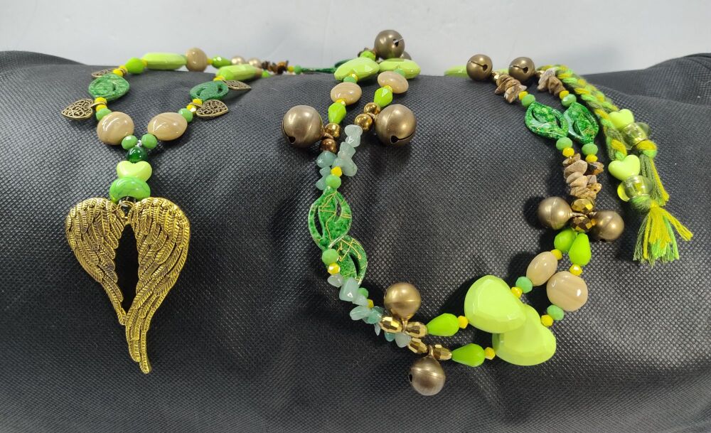 Rhythm Beads - Green Aventurine, Picture Jasper and Tigers Eye. Larger Cob to Extra Full Size Horse.