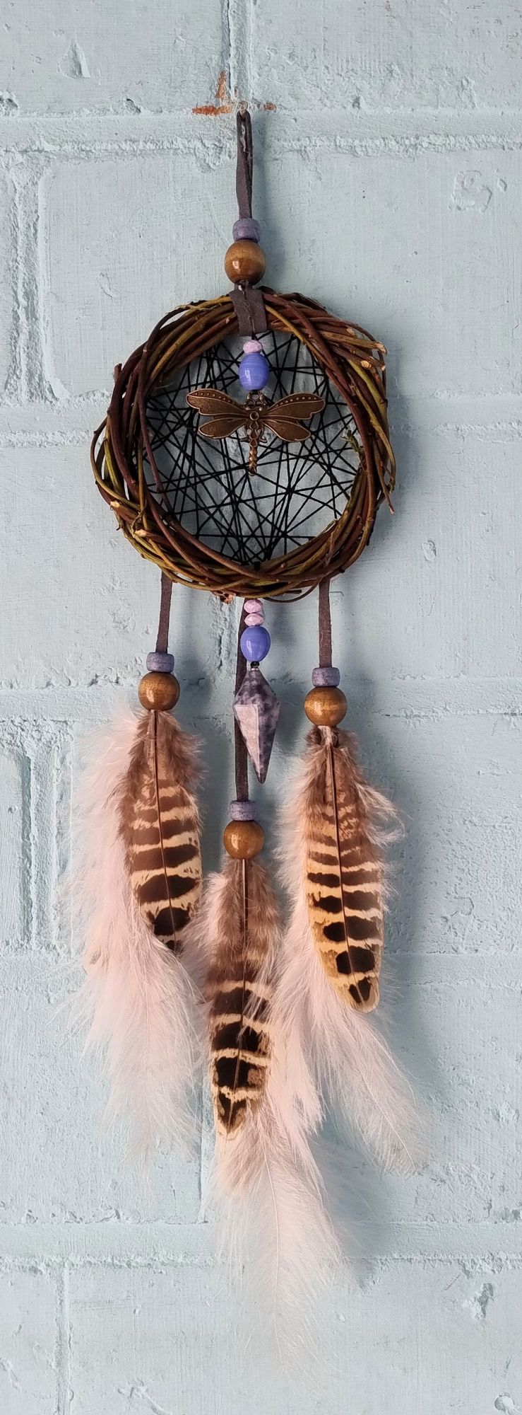 Dragonfly and Blue Sodalite Dream Catcher. Small Size