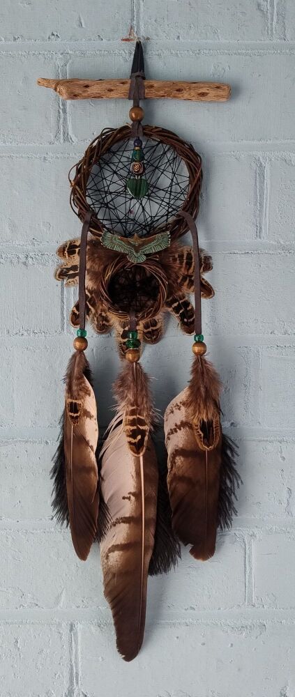 Eagle and Malachite Dream Catcher. Large Size.